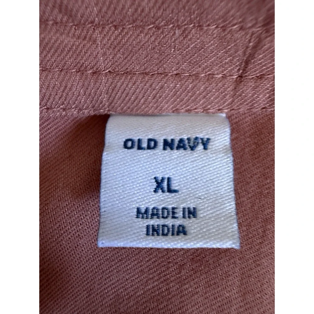 Old Navy Womens XL Dusty Rose Pink Henley Popover Blouse Long Sleeve Top - Picture 16 of 16